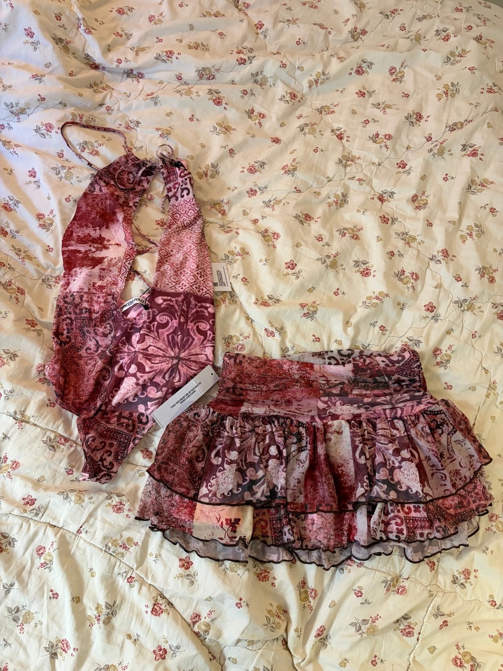 Summer Bodysuit and Mini Skirt Set